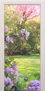 Xl deursticker bloementuin 11105194